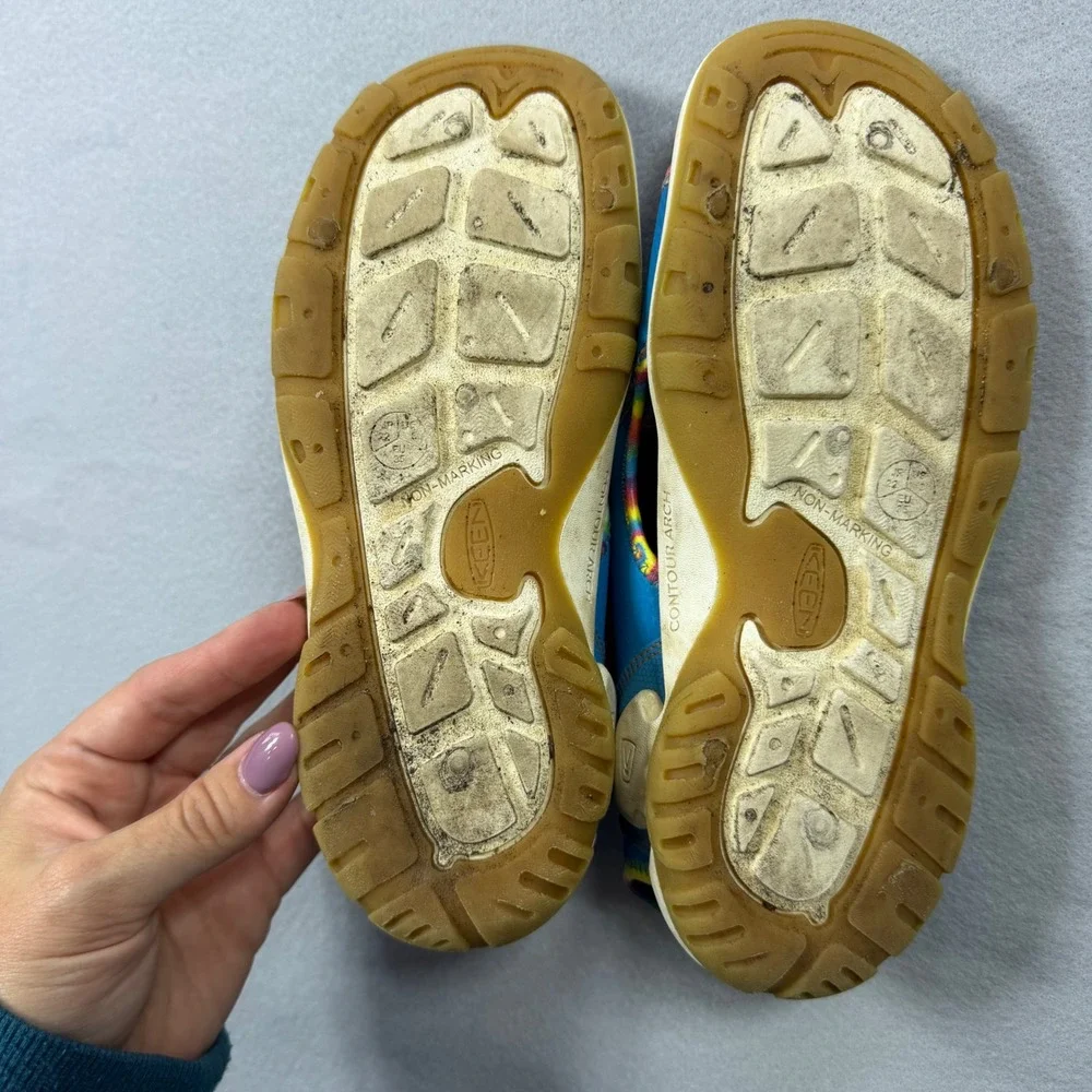 Keen Kids Blue Rainbow Tie Dye Waterproof Washable Sandals Contour Arch Support